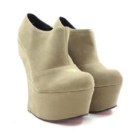 Botine cu platforma bej Ivona