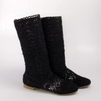 Cizme de vara crosetate Pretty Girl negre